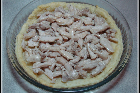 Пирог из слоеного теста с курицей, шампиньонами и опятами в сырно-сливочном соусе.: шаг 20