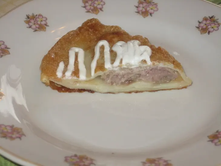 Блинчики с мясом или дальние родственники беляшей и чебуреков: шаг 3