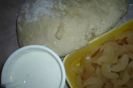 Дрожжевой пирог с яблоками под сметанной заливкой: шаг 1