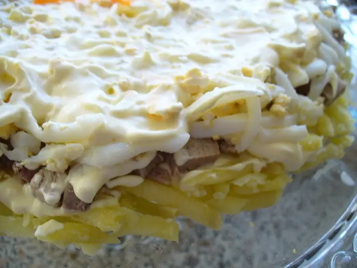 Салат " шапка маномаха ": шаг 1