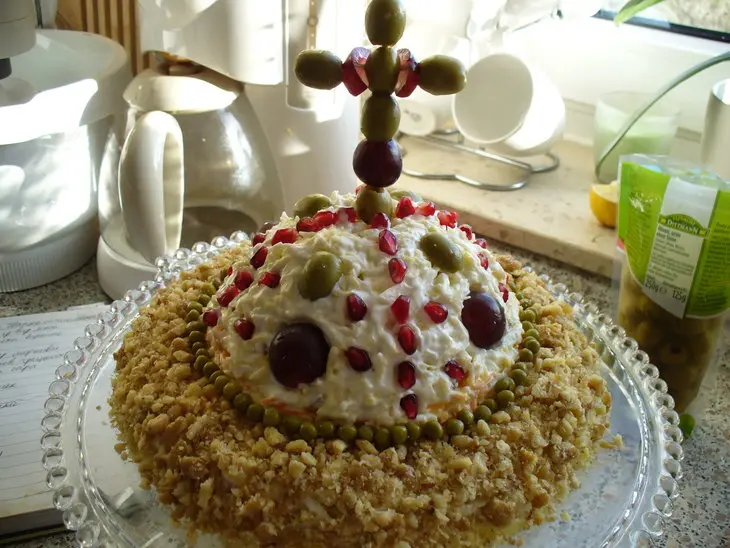 Салат " шапка маномаха ": шаг 3
