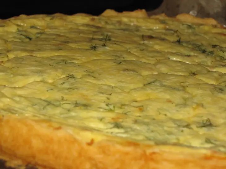 Киш с копчёными курицей и сыром.: шаг 4