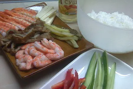 Тёплые роллы, вариация на тему: два дракона и стройный вегетарианец!: шаг 1