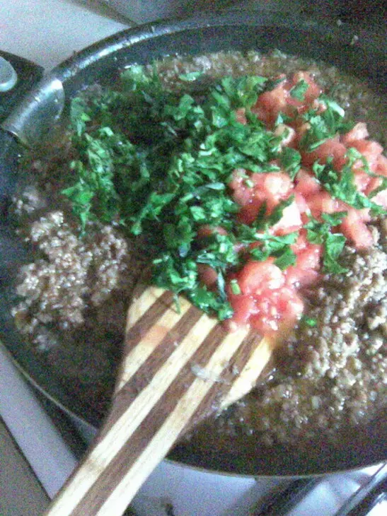 Мясной соус с эстрагоном/тархуном и корицей. цветная капуста под ним.: шаг 3