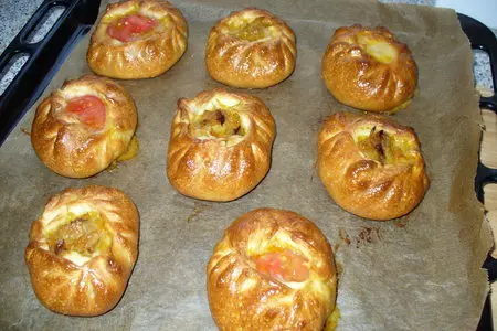 Пирожки открытые из духовки ( с капустой ): шаг 6