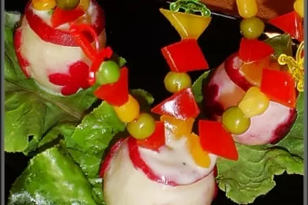 Овощные канапешки в "китайских горшочках": шаг 8