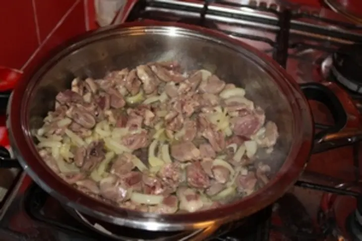 Паста с куриным сердцем: шаг 3