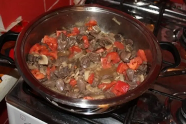 Паста с куриным сердцем: шаг 6