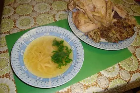 Курица с начинкой и лапшой: шаг 8