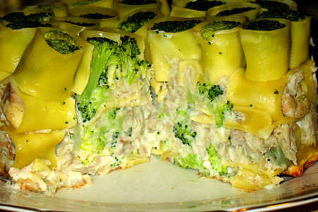 Тортик-паста с рыбой и брокколи: шаг 9