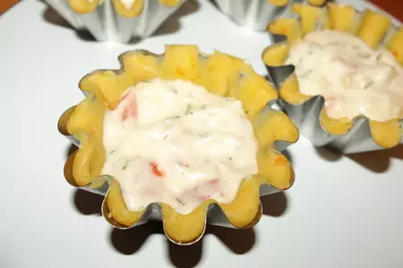 Тарталетки с курицей и помидорами: шаг 6
