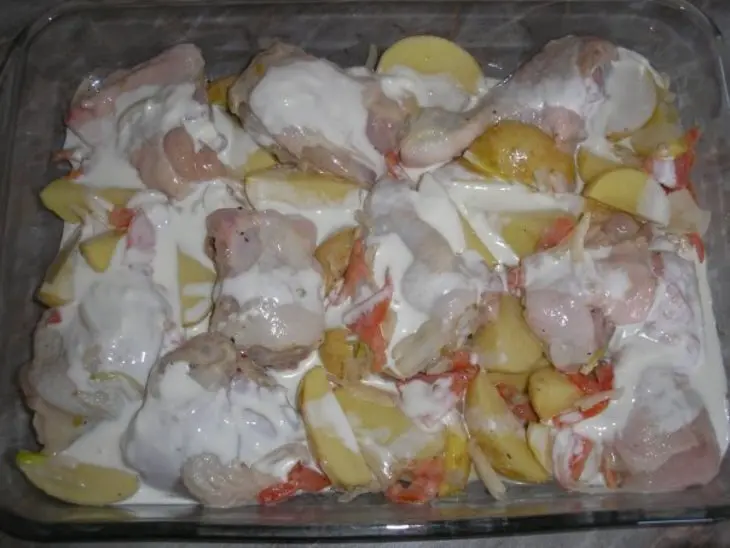 Курочка в сливочно-горчичной заливке с картофелем.: шаг 2