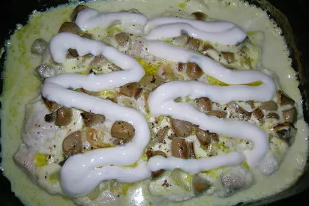 Сливошная куриная грудка с грибами: шаг 4