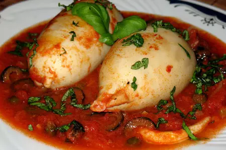Фаршированные тушки кальмаров с овощами (calamari ripieni di verdure): шаг 3