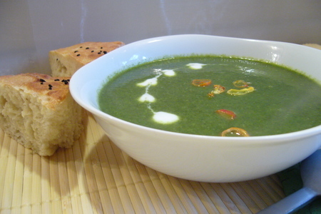 Витаминный изумрудный суп со шпинатом и зеленым горошком "лето зимой": шаг 2