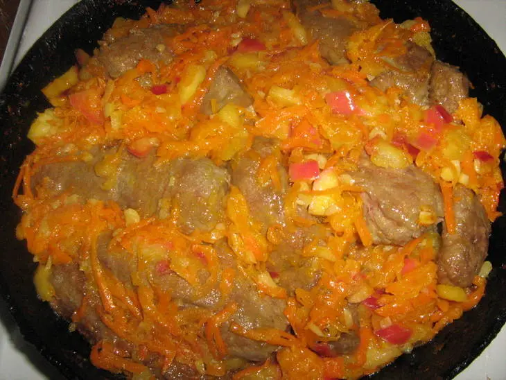 Печёнка с мандаринами.: шаг 3