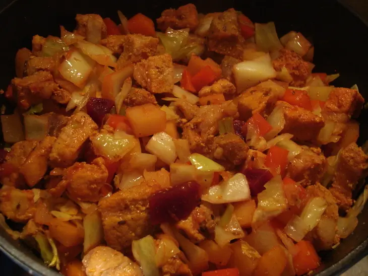 Овощное рагу с мясом (ни капли масла!): шаг 1