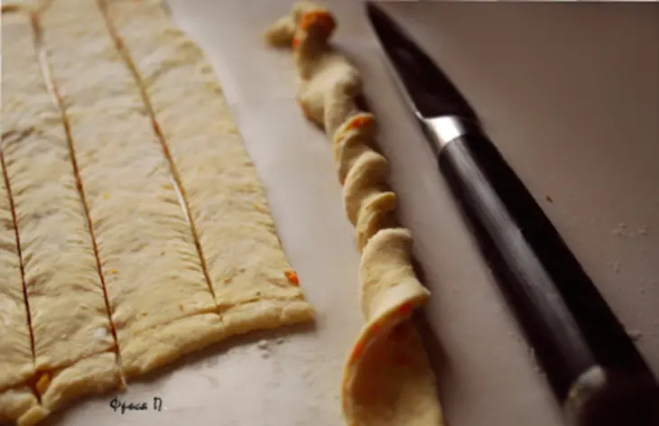 "тыквандю" - сырное фондю в тыкве с хрустящими палочками: шаг 10