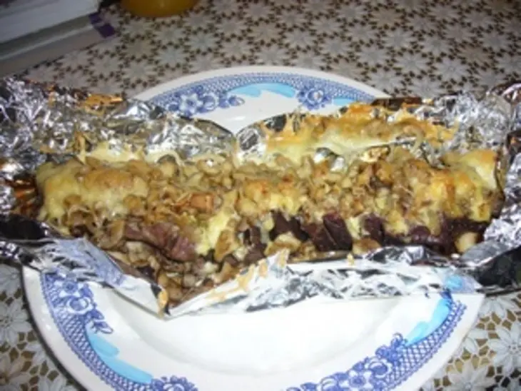 Ребрышки запеченые с грибами и сыром: шаг 7