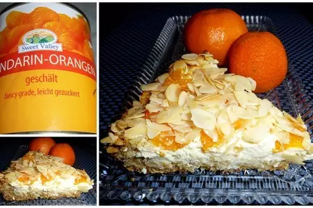 Пирог с овсяными хлопьями (творожно-миндальный) с мандаринками.: шаг 3