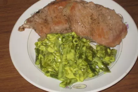 Фасоль,тушеная в сметане с куркумой.: шаг 2