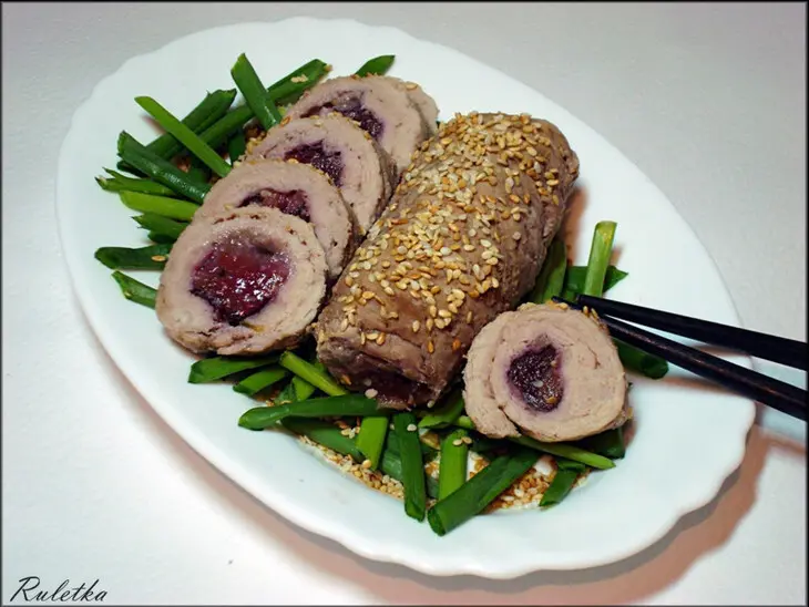 Мясные рулеты    "сливовая долина"     (японские мотивы).: шаг 12