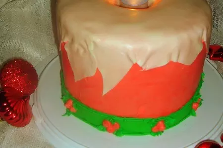 Торт*рождественская свеча*: шаг 4
