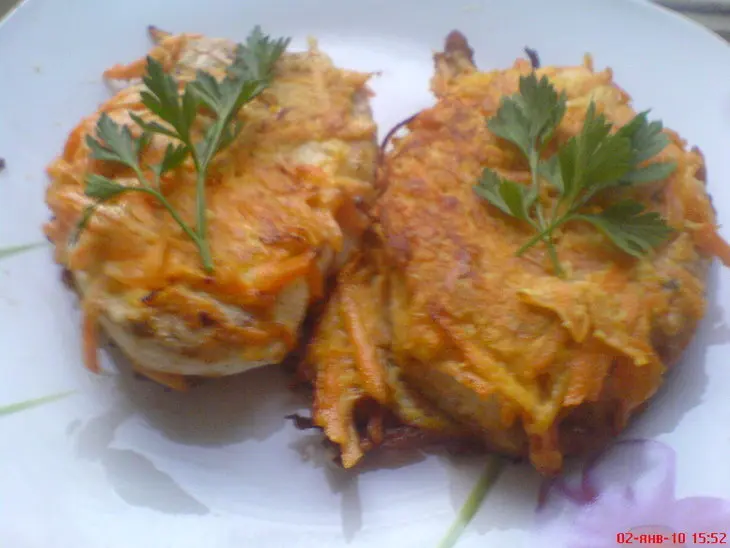 Куриный шницель в морковной шубке: шаг 7