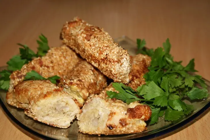 Рулетики нежные с кунжутом: шаг 4