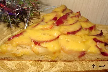 Лепешка с яблоками и сыром.: шаг 6