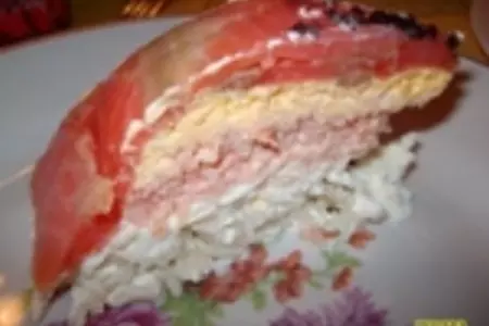 Рыбный закусочный торт: шаг 3