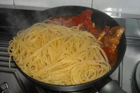 Spaghetti alla margherita "спагетти с крабом": шаг 7