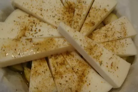 Лимонная форель с белым вином,козьим сыром и запеченными грушами: шаг 7