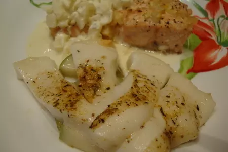 Лимонная форель с белым вином,козьим сыром и запеченными грушами: шаг 9