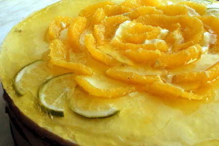 Торт «апельсиновый» с твороженным суфле и миндально-цитрусовым бисквитом без муки от natapit.: шаг 5
