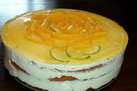 Торт «апельсиновый» с твороженным суфле и миндально-цитрусовым бисквитом без муки от natapit.: шаг 6