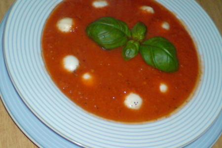 Быстрый томатный супчик с сыром "моцарелла": шаг 6
