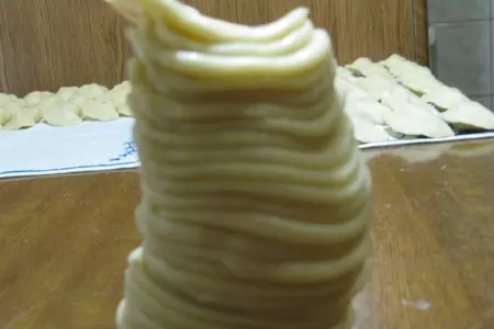 Постное заварное тесто на вареники и пельмени + вареники с картофелем и мясом: шаг 6