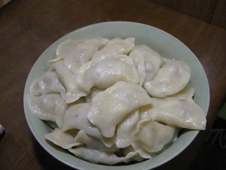Постное заварное тесто на вареники и пельмени + вареники с картофелем и мясом: шаг 9