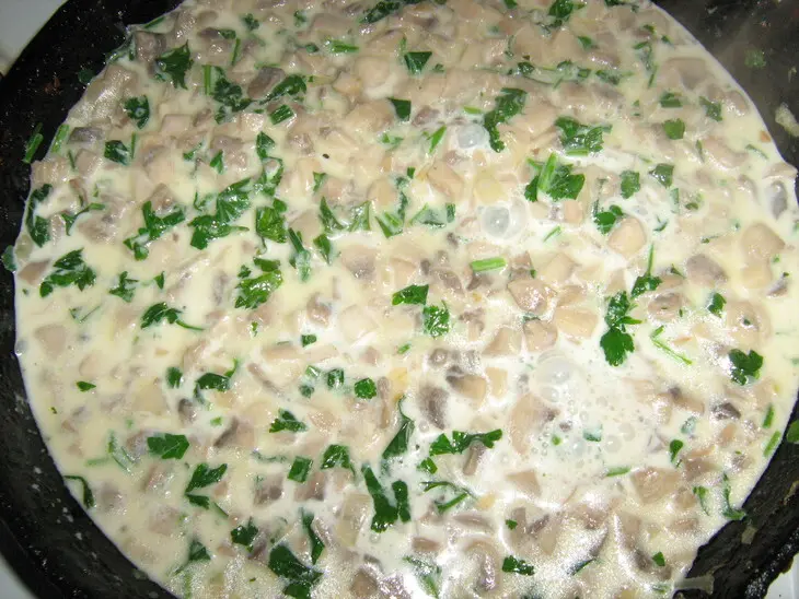 Арабские фанты с грибами и булгуром.: шаг 3