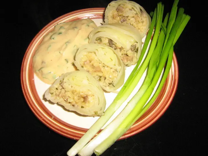 Арабские фанты с грибами и булгуром.: шаг 7