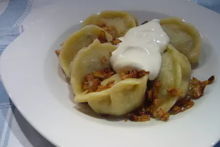 Вареники из заварного теста с квашеной капустой и печенью: шаг 9