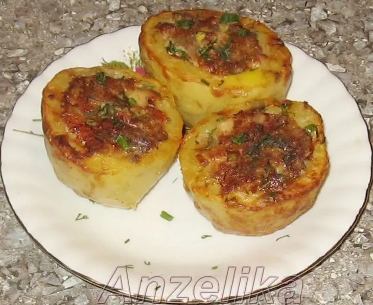 Фаршированный печеный картофель.: шаг 3