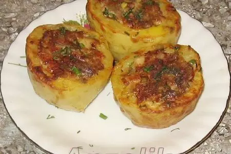 Фаршированный печеный картофель.: шаг 3