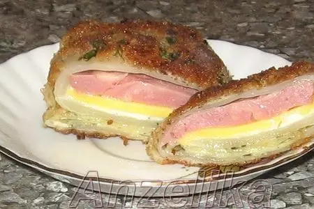 Капустный шницель с начинкой.: шаг 5