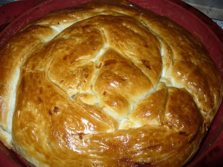 Пирог  " помятый " (с куринными потрошками и рисом ): шаг 7