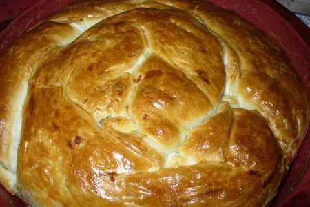 Пирог  " помятый " (с куринными потрошками и рисом ): шаг 7