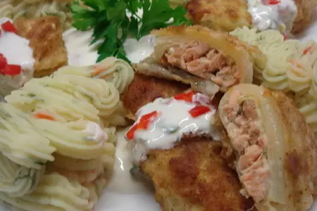 Домашние голубцы с семгой и китайской капустой.: шаг 7