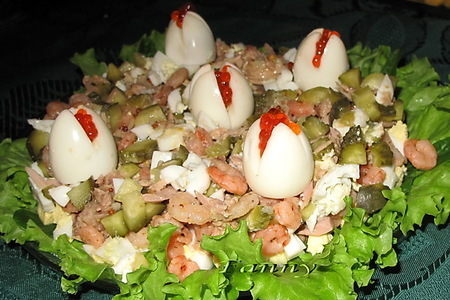 Салат с тунцом и креветками "белые лилии": шаг 6