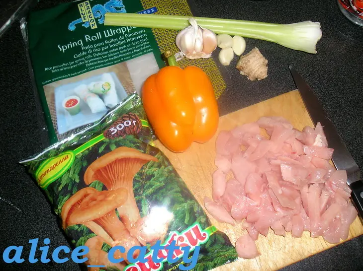 Рисовые конвертики с куриной грудкой: шаг 1